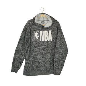 NBA Men's Pullover Hoodie Sweatshirt Sz XL Gray White Logo